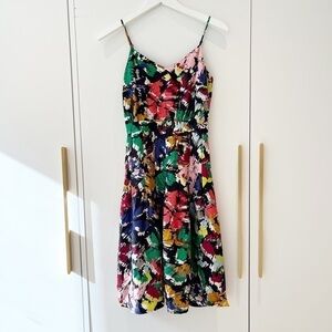 𝅺jcrew Silk Floral brushstroke Dress